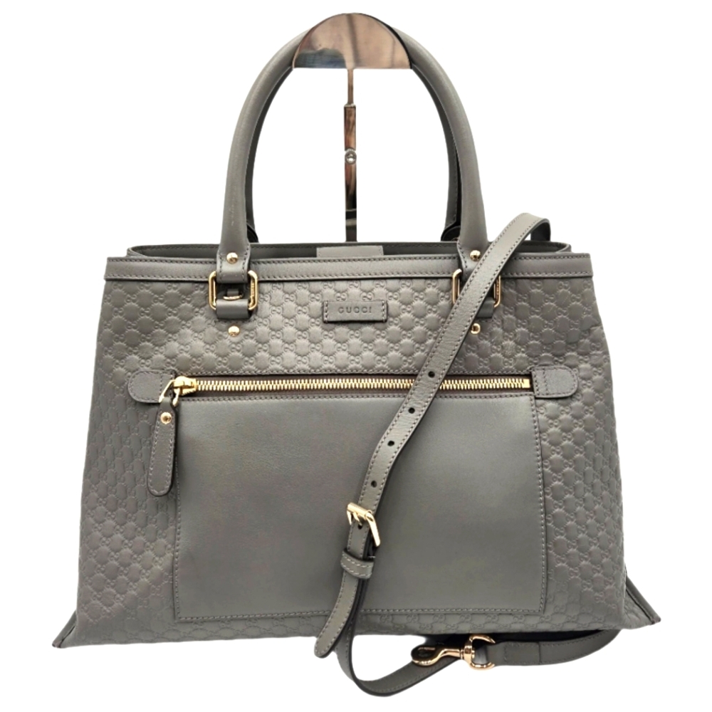 COA included - Gucci Gray Microguccissima Leather Tote/Crossbody 510291